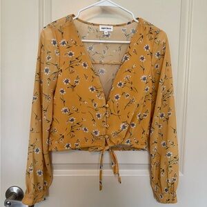 Superdown Mustard Floral Blouse